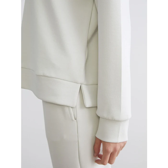 LCW Vision Gri Bisiklet Yaka Oversize Kadın Sweatshirt