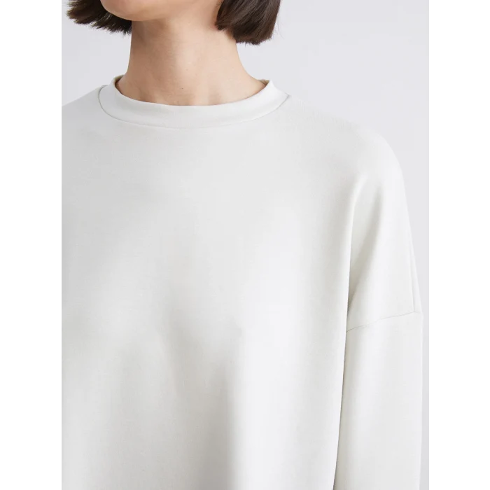 LCW Vision Gri Bisiklet Yaka Oversize Kadın Sweatshirt