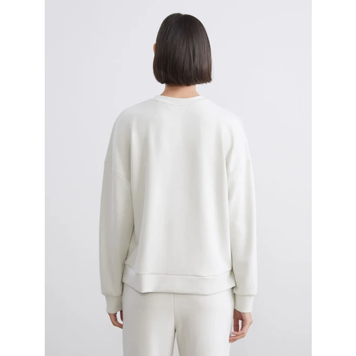 LCW Vision Gri Bisiklet Yaka Oversize Kadın Sweatshirt