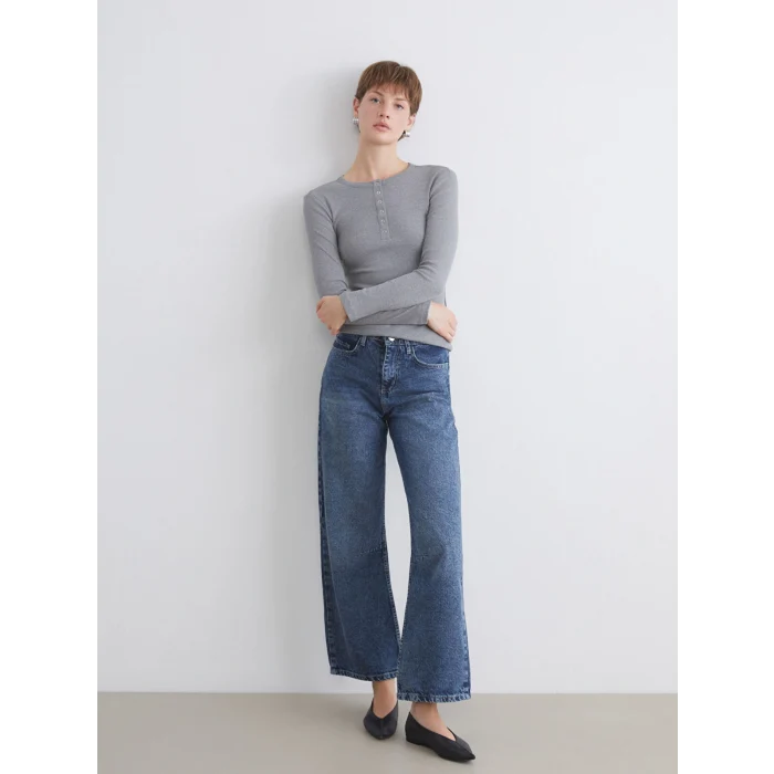 LCWAIKIKI Classic Antrasit Bisiklet Yaka Kadın Body