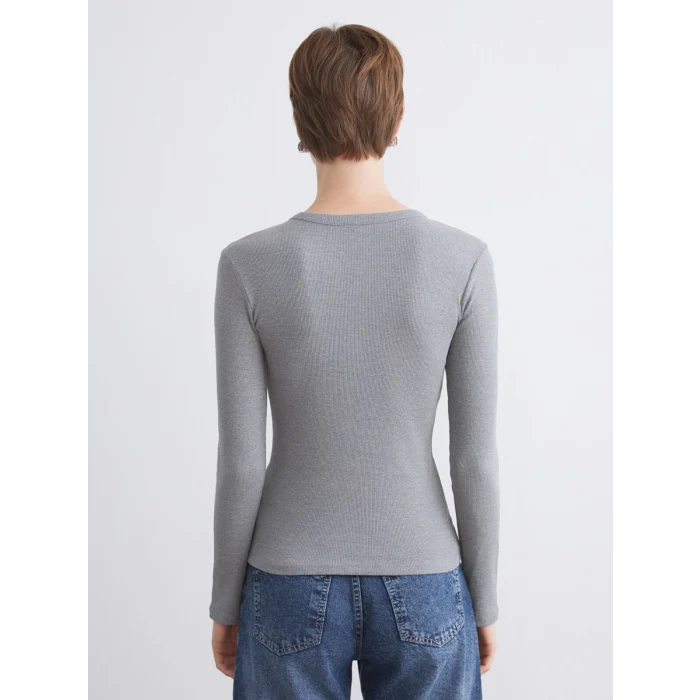 LCWAIKIKI Classic Antrasit Bisiklet Yaka Kadın Body