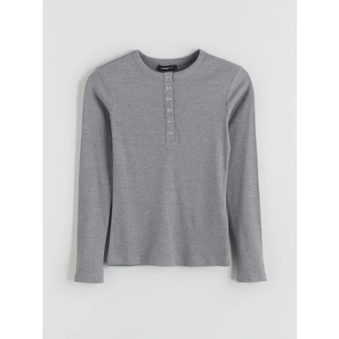 LCWAIKIKI Classic Antrasit Bisiklet Yaka Kadın Body