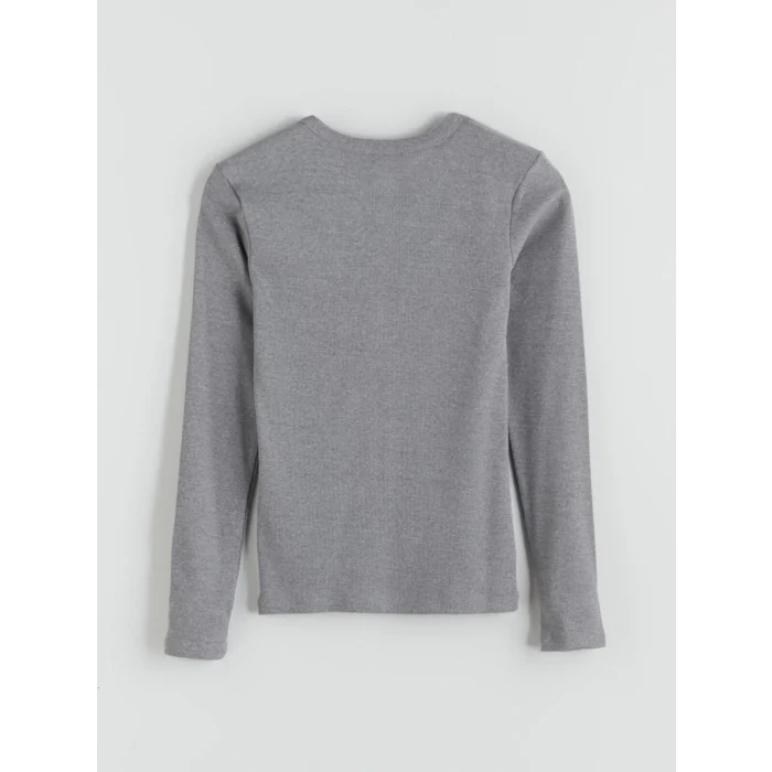 LCWAIKIKI Classic Antrasit Bisiklet Yaka Kadın Body