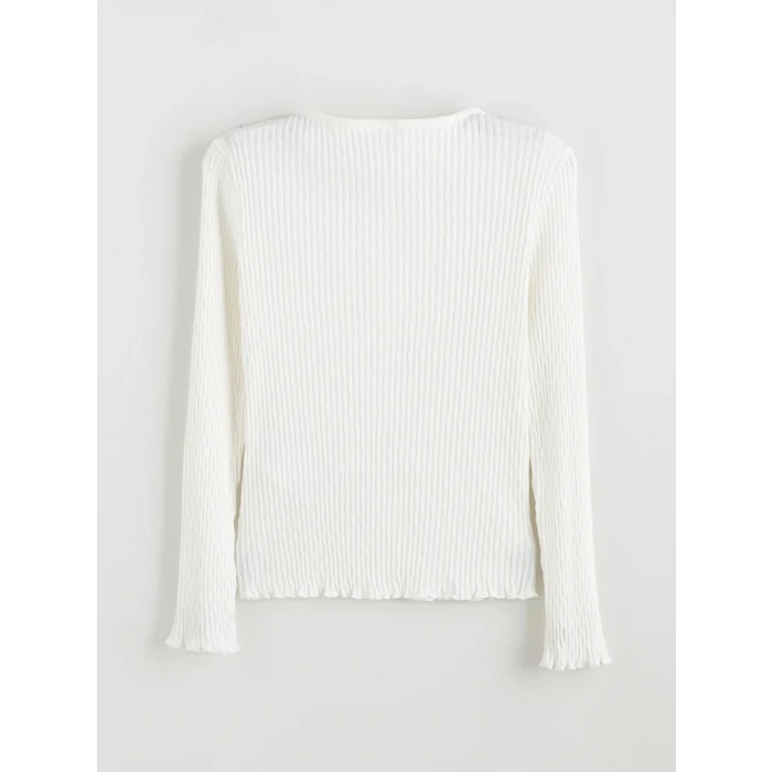 LCW Kids Ekru Bisiklet Yaka Kız Çocuk Tişört