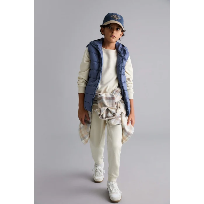 Defacto E7497A8GR171 Gri Erkek Çocuk Su Geçirmez Kapüşonlu Fermuarlı Şişme Yelek