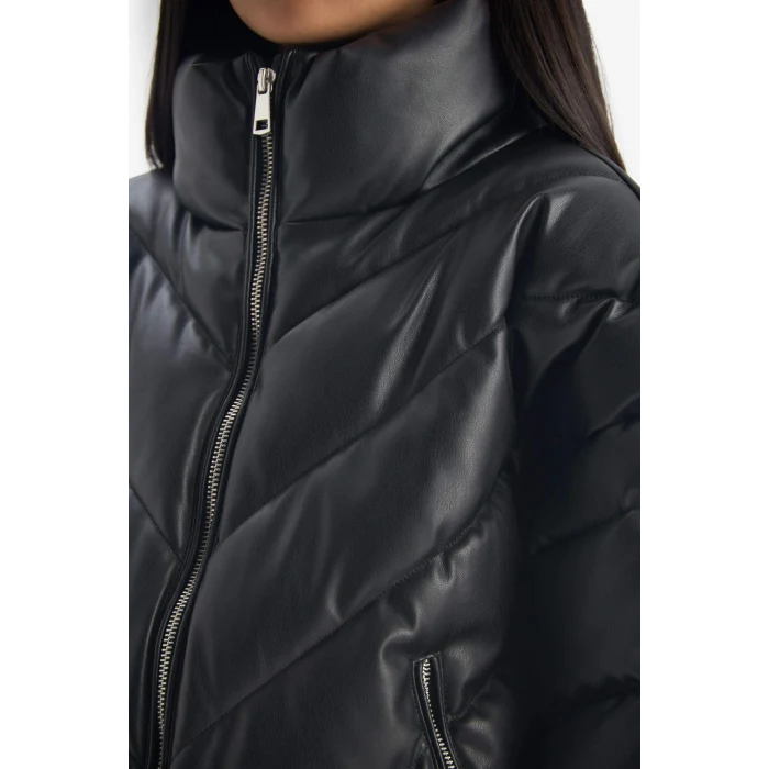 Defacto F0054A8BK27 Siyah Kız Çocuk Dik Yaka Fermuarlı Şişme Mont