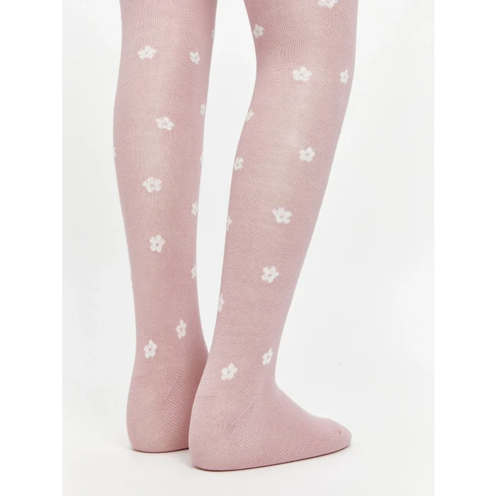 LCW Kids Pembe Çiçekli Kız Çocuk Külotlu Çorap 2li