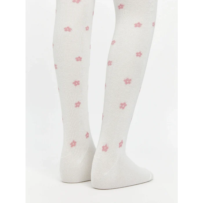LCW Kids Pembe Çiçekli Kız Çocuk Külotlu Çorap 2li