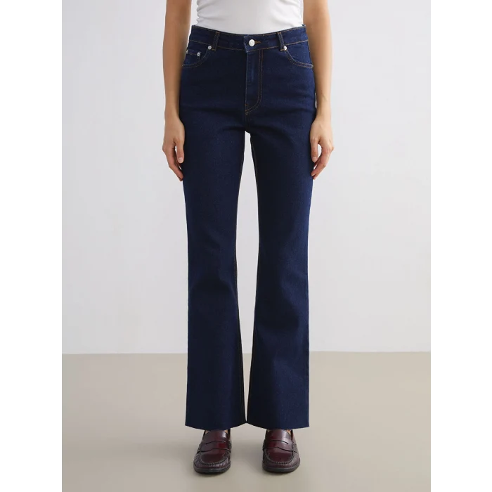 LCW Modest İndigo Flare Kadın Jean Pantolon