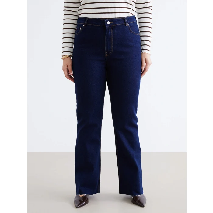 LCW Modest İndigo Flare Kadın Jean Pantolon