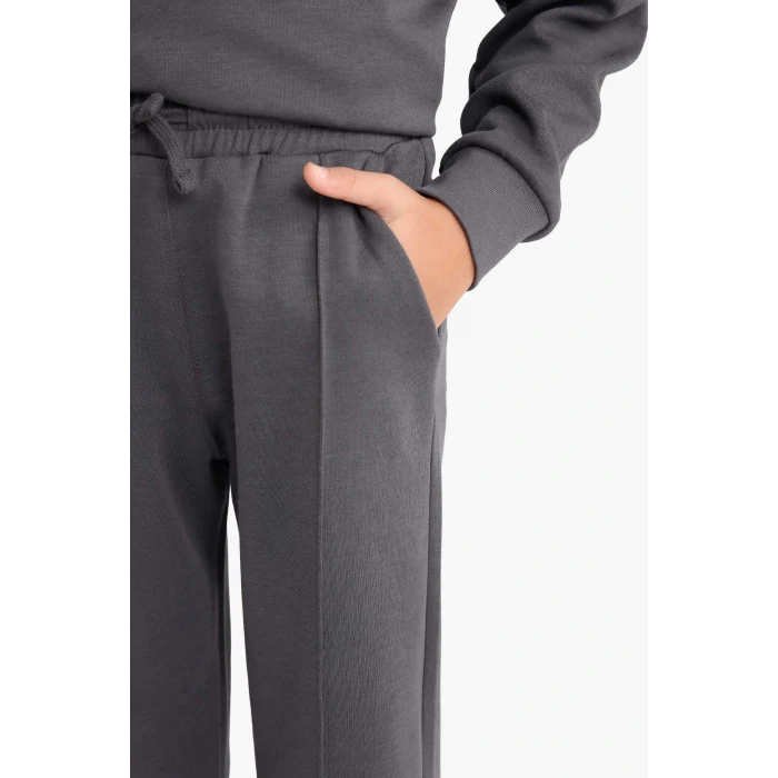 Defacto G3825A8AR104 Antrasit Erkek Çocuk 2li Takım Baskılı Yarım Fermuarlı Sweatshirt Eşofman Altı