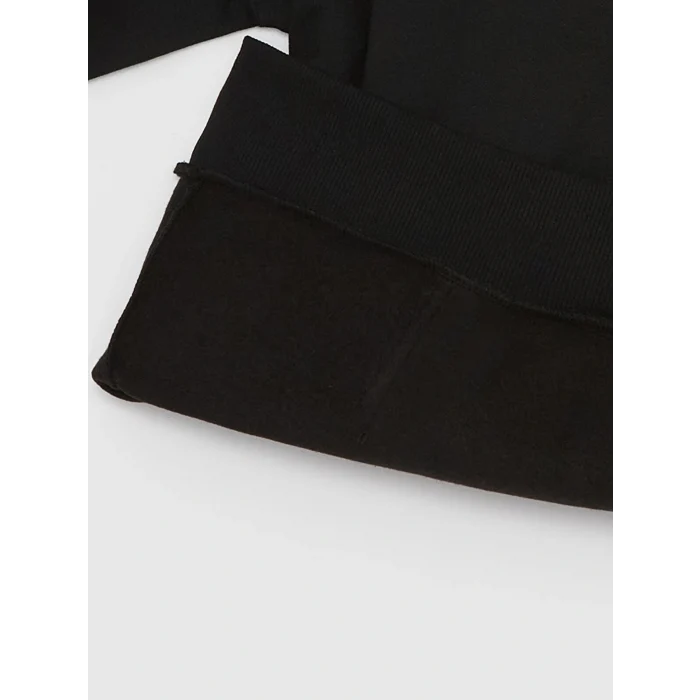 XSIDE Siyah Uzun Kollu Baskılı Erkek Kalın Hoodie