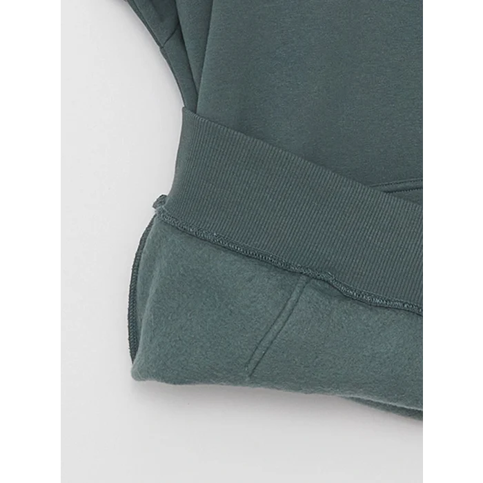 XSIDE Yeşil Uzun Kollu Baskılı Erkek Kalın Hoodie