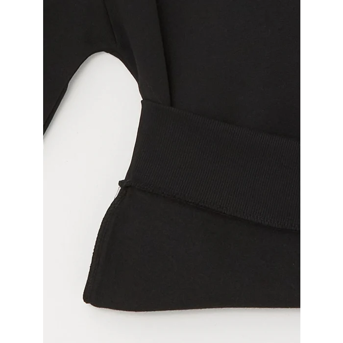 XSIDE Siyah Uzun Kollu Baskılı Erkek Kalın Hoodie