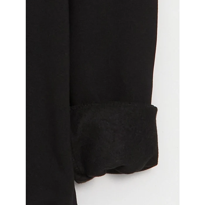 XSIDE Siyah Uzun Kollu Baskılı Erkek Kalın Hoodie