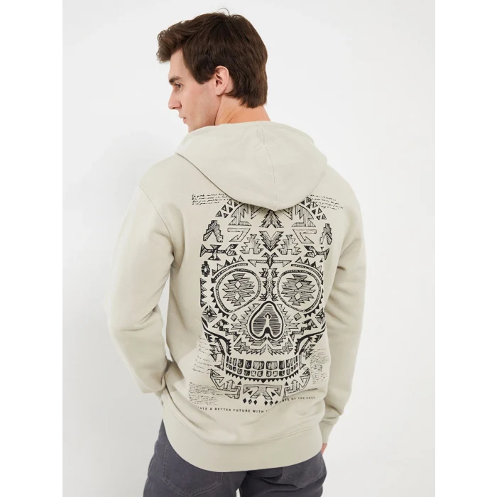 XSIDE Bej Uzun Kollu Erkek Hoodie