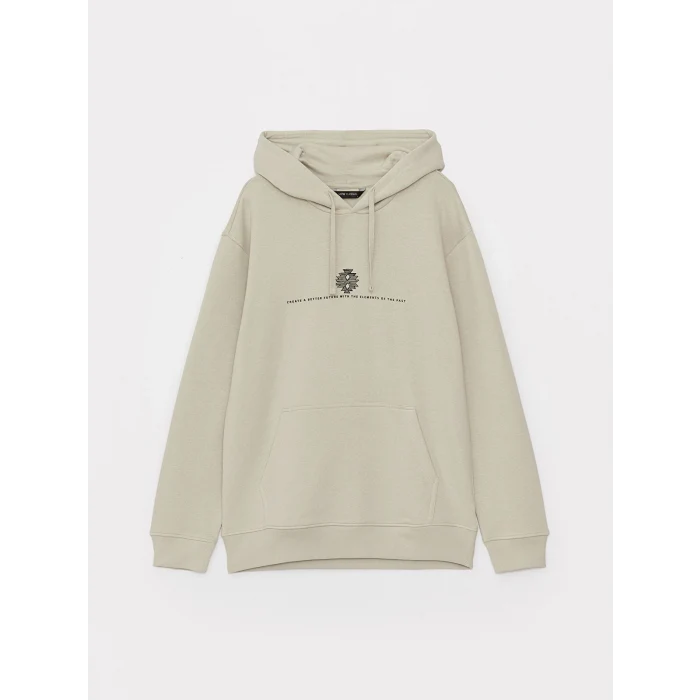 XSIDE Bej Uzun Kollu Erkek Hoodie