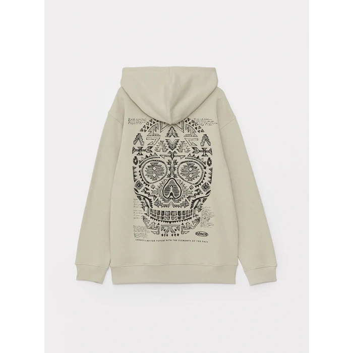 XSIDE Bej Uzun Kollu Erkek Hoodie