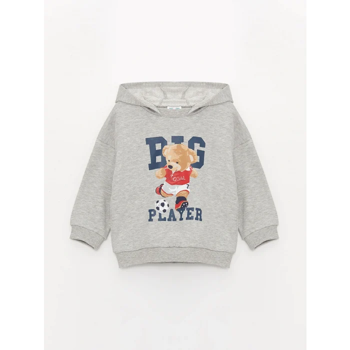 LCW baby Gri Uzun Kollu Erkek Bebek Hoodie ve Eşofman Altı 2li Takım