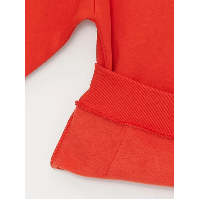 XSIDE Kırmızı Uzun Kollu Baskılı Erkek Kalın Hoodie