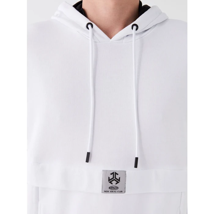 XSIDE Beyaz Uzun Kollu Baskılı Erkek Hoodie