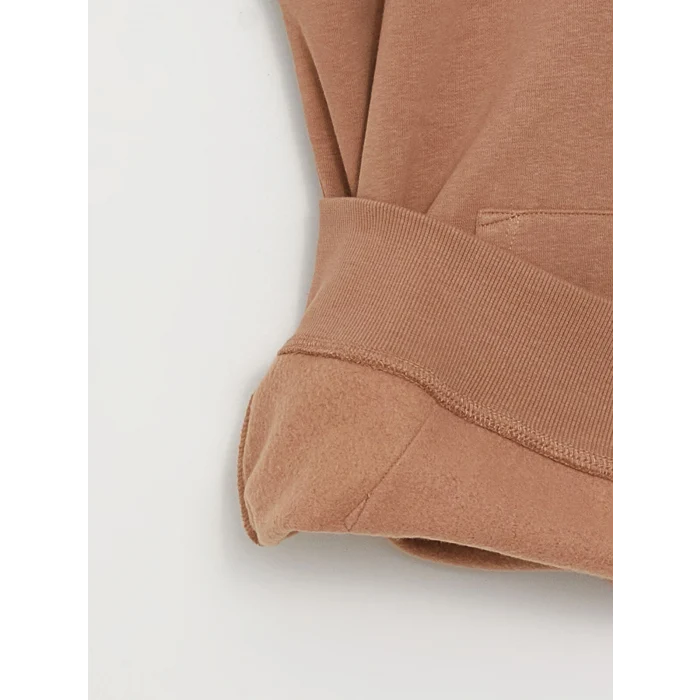 XSIDE Kahverengi Uzun Kollu Baskılı Erkek Kalın Hoodie