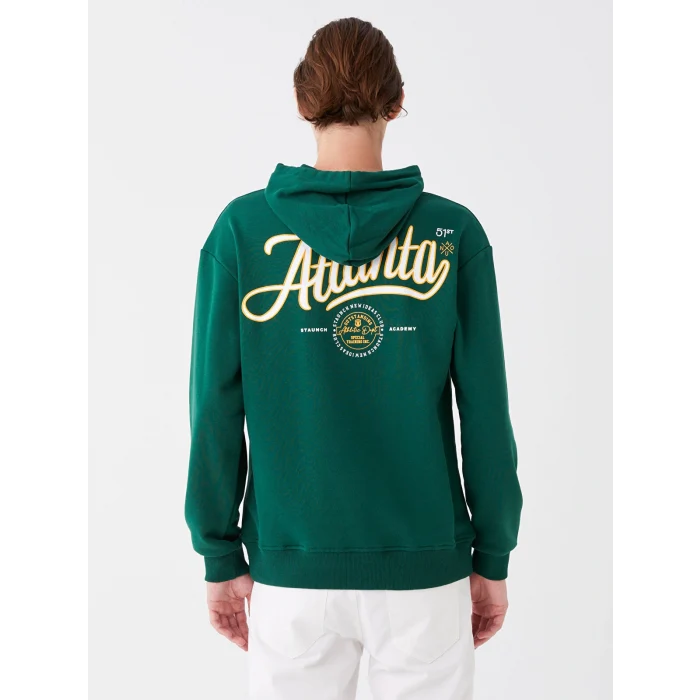 XSIDE Yeşil Uzun Kollu Baskılı Erkek Hoodie