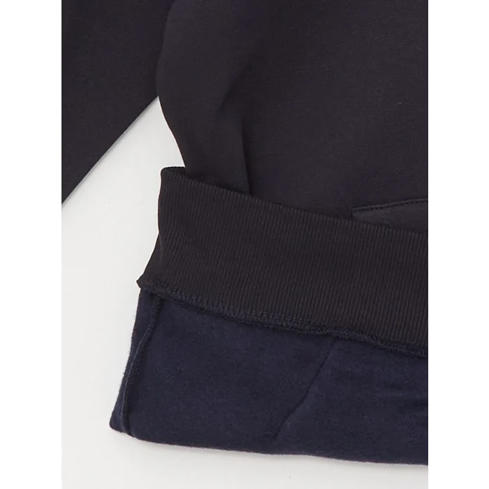 XSIDE Lacivert Uzun Kollu Baskılı Erkek Kalın Hoodie