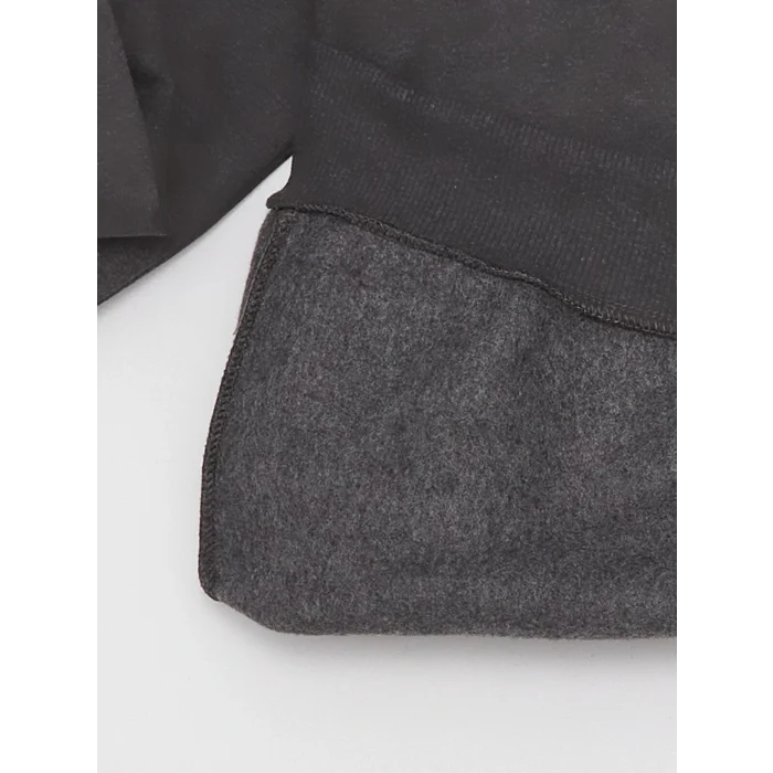 XSIDE Antrasit Bisiklet Yaka Baskılı Erkek Kalın Sweatshirt