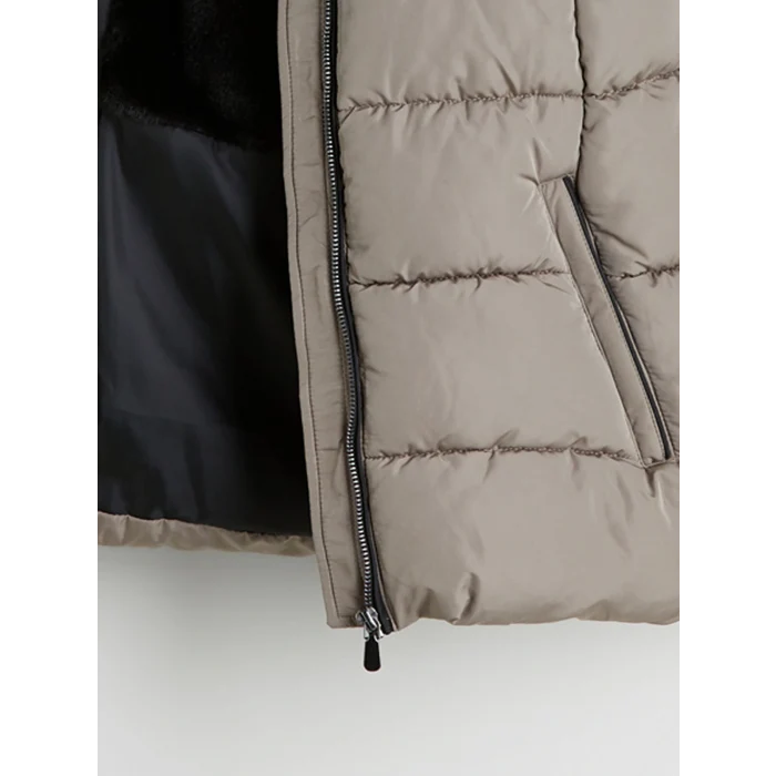 XSIDE Kahverengi Kapüşonlu Kadın Şişme Mont