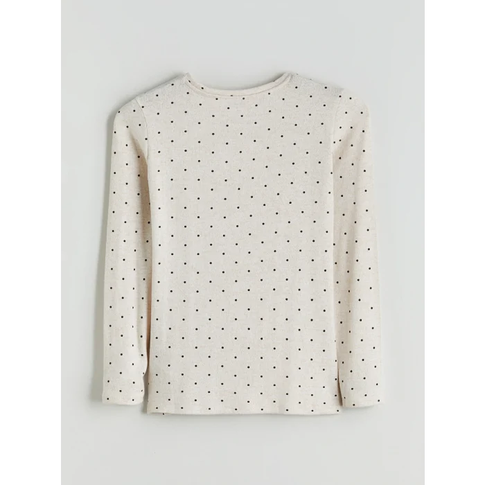 LCWAIKIKI Basic Bej Bisiklet Yaka Puantiyeli Kadın Body