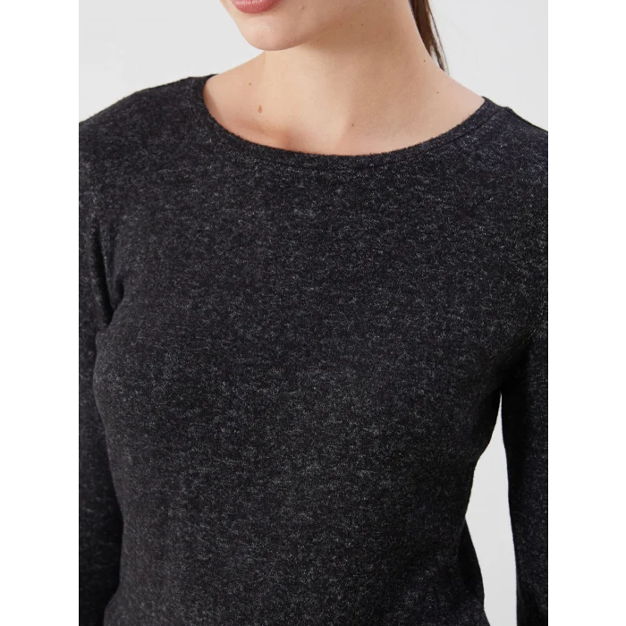 LCWAIKIKI Basic Siyah Bisiklet Yaka Kadın Body