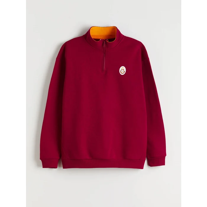 LCW Kids Kırmızı Dik Yaka Galatasaray Baskılı Erkek Çocuk Sweatshirt