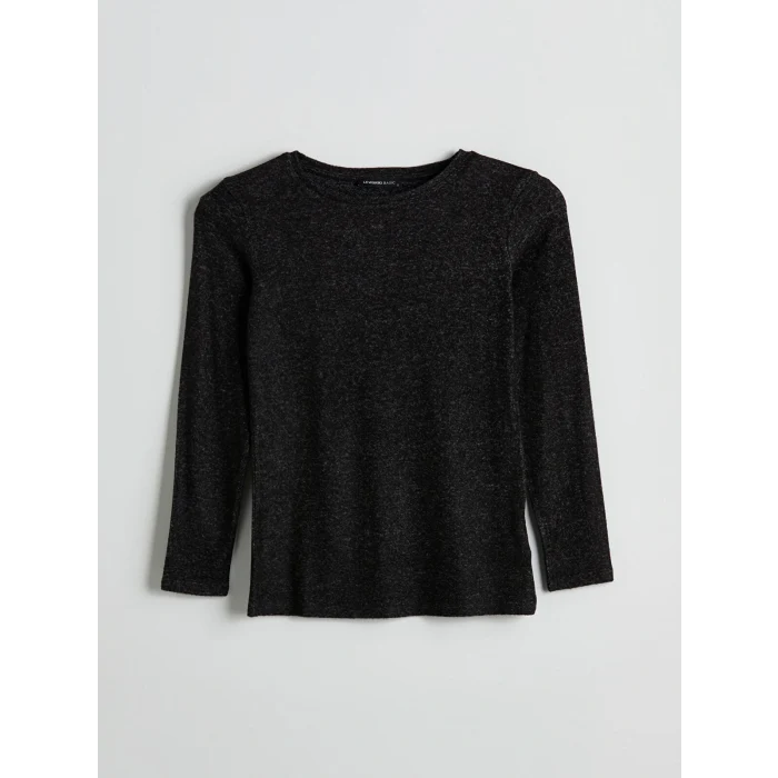 LCWAIKIKI Basic Siyah Bisiklet Yaka Kadın Body