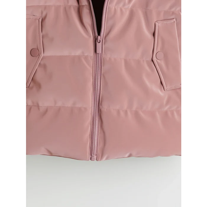 LCW Kids Pembe Kapüşonlu Kız Çocuk Mont