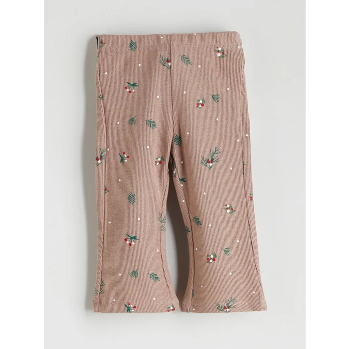 LCW baby Bej Bebe Yaka Kız Bebek Sweatshirt ve Tayt Pantolon