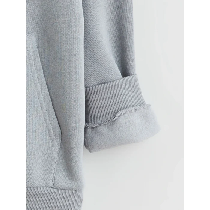 LCW Kids Gri Kapüşonlu Baskılı Erkek Çocuk Sweatshirt