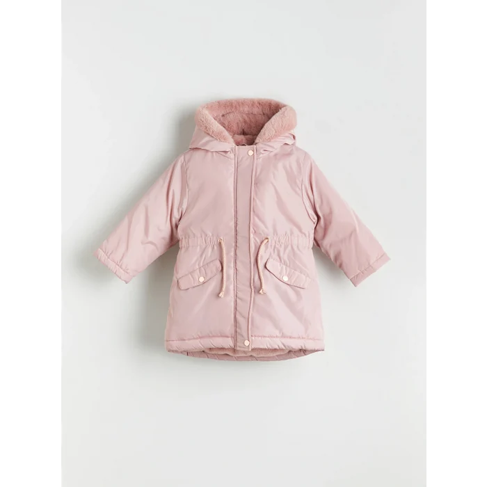 LCW Kids Pembe Kapüşonlu Kız Çocuk Mont