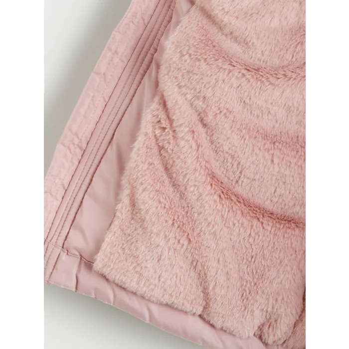 LCW Kids Pembe Kapüşonlu Kız Çocuk Mont