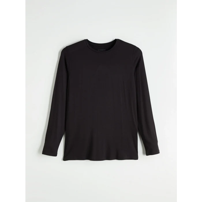 LCWAIKIKI Classic Siyah Bisiklet Yaka Kadın Tişört