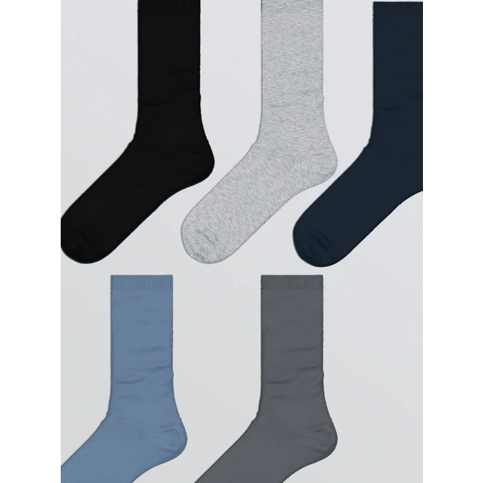 LCW Kids Karışık Basic Erkek Çocuk Soket Çorap 5li