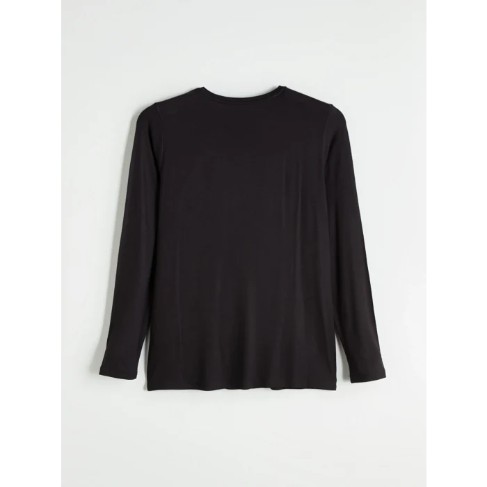 LCWAIKIKI Classic Siyah Bisiklet Yaka Kadın Tişört