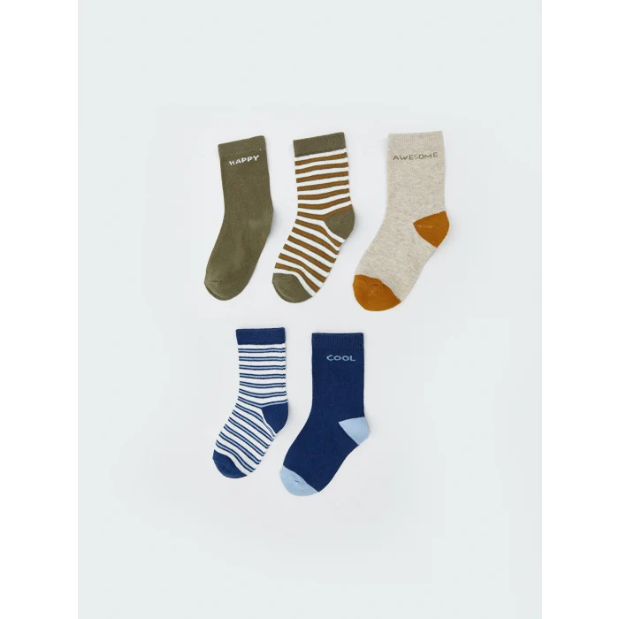 LCW baby Yeşil Erkek Bebek Soket Çorap 5li