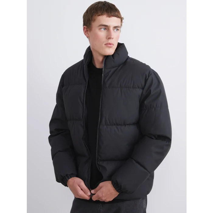 XSIDE Siyah Rahat Kalıp Dik Yaka Erkek Şişme Mont