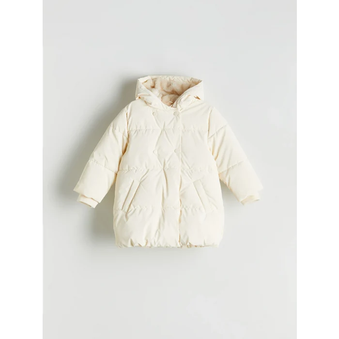 LCW Kids Bej Kapüşonlu Kız Çocuk Mont