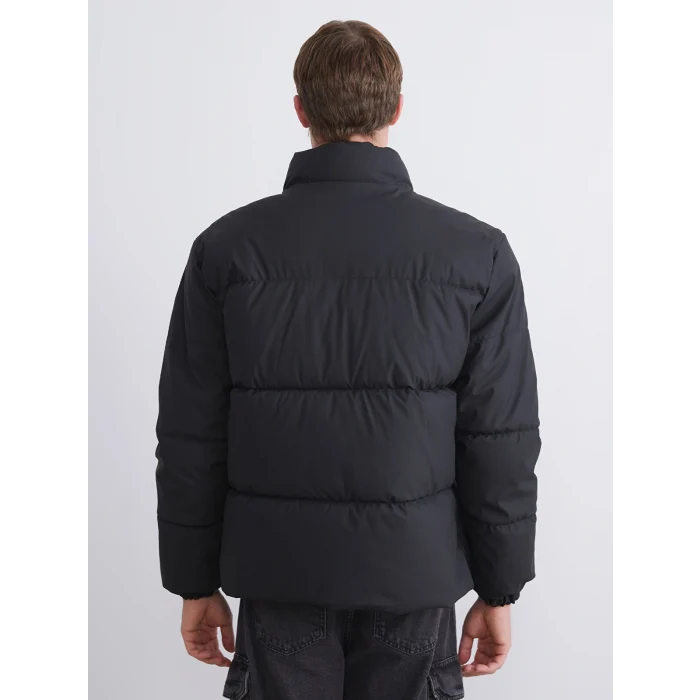 XSIDE Siyah Rahat Kalıp Dik Yaka Erkek Şişme Mont