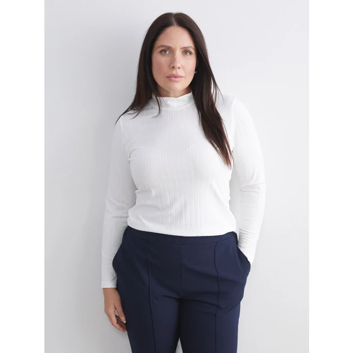 LCWAIKIKI Basic Ekru Dik Yaka Kadın Body