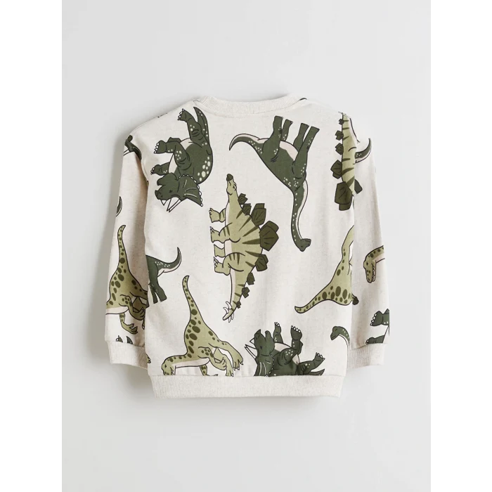 LCW Kids Beyaz Bisiklet Yaka Erkek Çocuk Sweatshirt ve Eşofman Alt