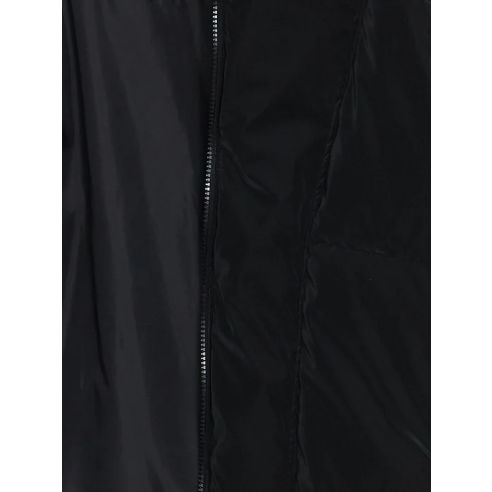 LCW Vision Siyah Dik Yaka Oversize Deri Görünümlü Kadın Şişme Mont