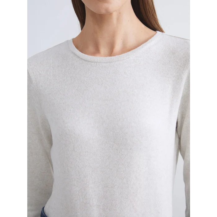 LCWAIKIKI Basic Bej Bisiklet Yaka Kadın Body